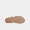 Sandales multibrides tressées en cuir multicolore fille