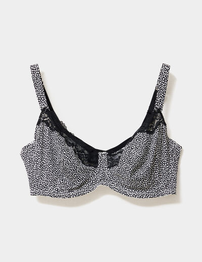 Soutien-gorge corbeille microfibre noir femme grande taille