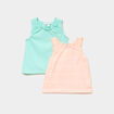 Lot 2 d&eacute;bardeurs droits cols ronds orange fluo b&eacute;b&eacute; fille