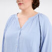 Blouse manches longues gaze de coton bleu clair femme grande taille
