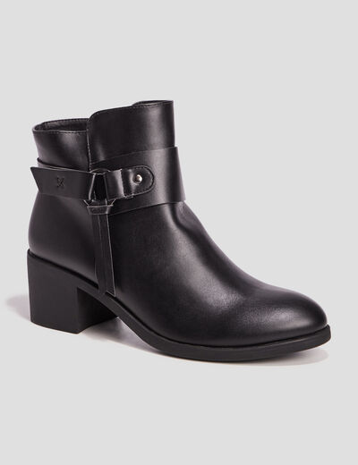 Bottines à talons carrés noir femme