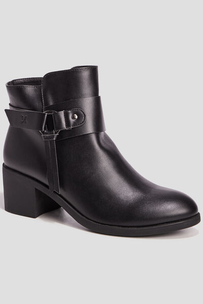 Bottines à talons carrés noir femme