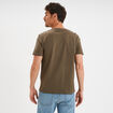 T-shirt col tunisien manches courtes vert kaki homme