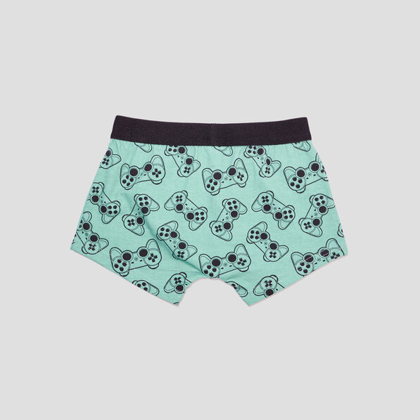 Lot 3 boxers gaming vert garçon