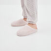 Chaussons mules fausse fourrure rose femme