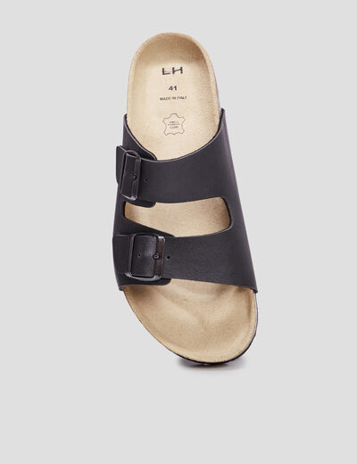 Mules avec boucles noir homme