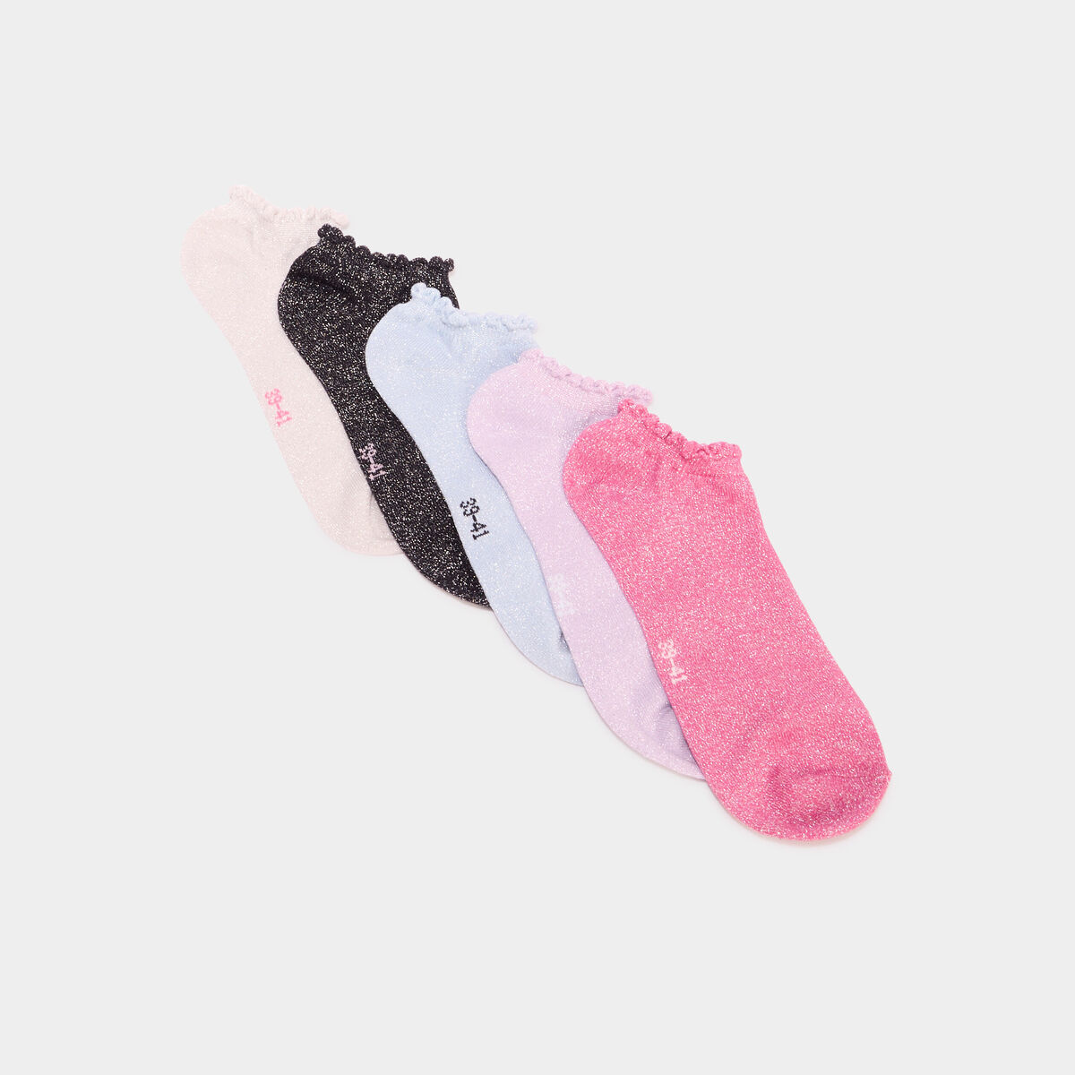 Lot 5 paires chaussettes coton multicolore femme