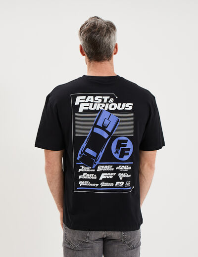 T-shirt coton Fast and Furious noir homme