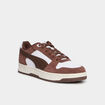 Baskets &agrave; lacets en cuir Puma marron homme