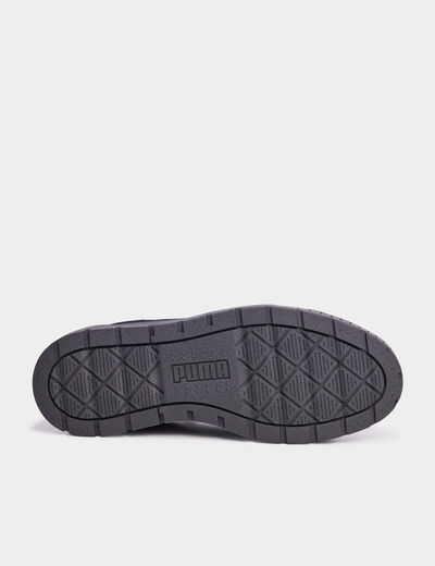 Tennis basses suédine en cuir Puma noir femme