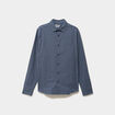 Chemise manches longues coton bleu marine homme