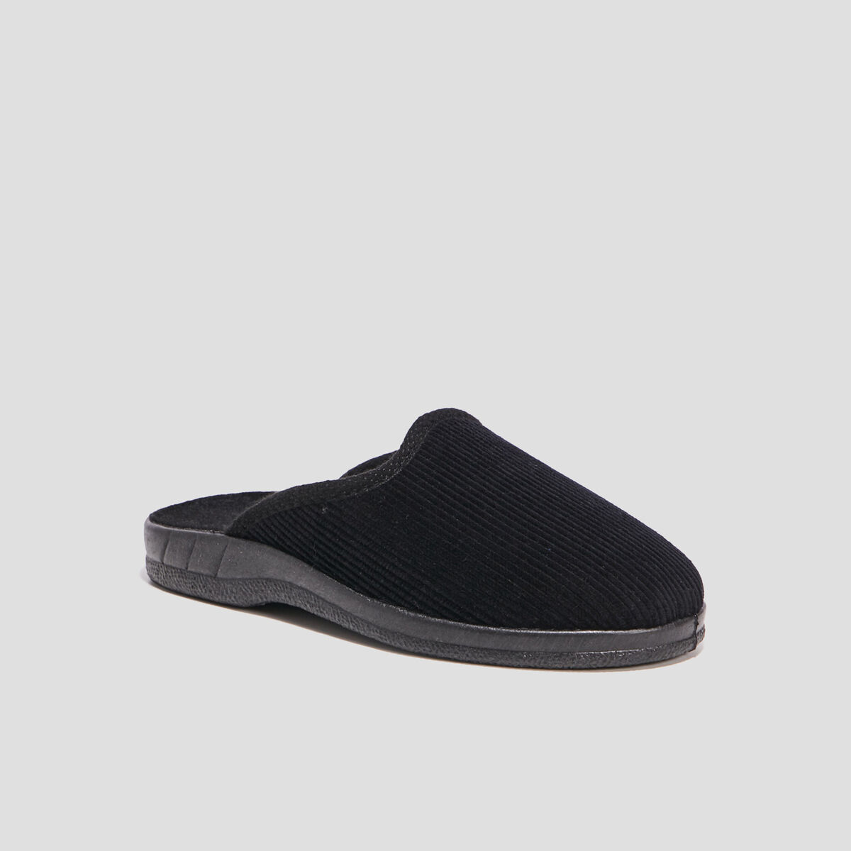 Chaussons mules velours noir homme