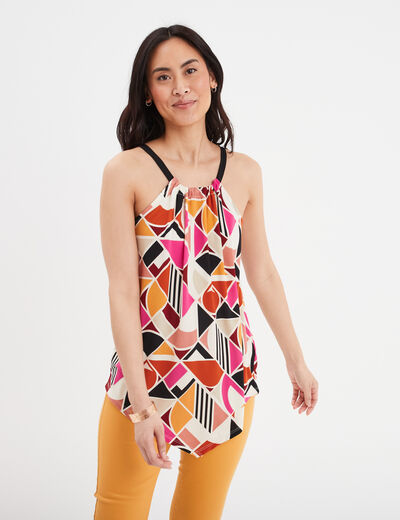 Débardeur asymétrique Mosquitos multicolore femme