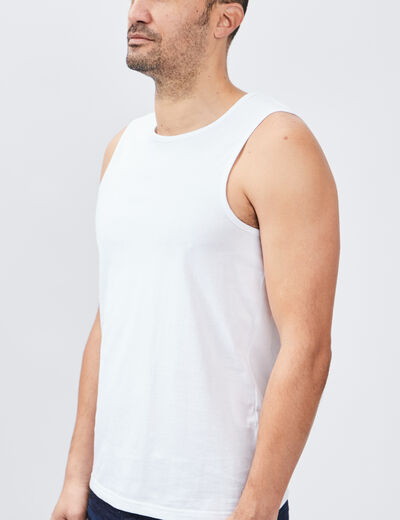 Débardeur bretelles larges blanc homme