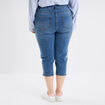 Jeans corsaire slim taille haute bleu clair femme grande taille