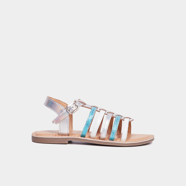sandales brides irisees en cuir creeks bleu fille Sandales brides irisées en cuir Creeks bleu fille