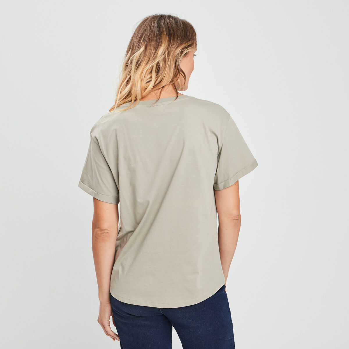 T-shirt Tic et Tac vert kaki femme