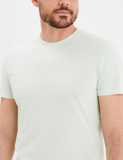T-shirt en coton manches courtes vert pastel homme