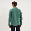 Sweat polaire col camionneur vert fonc&eacute; homme