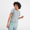 Haut de pyjama manches courtes bleu gris femme