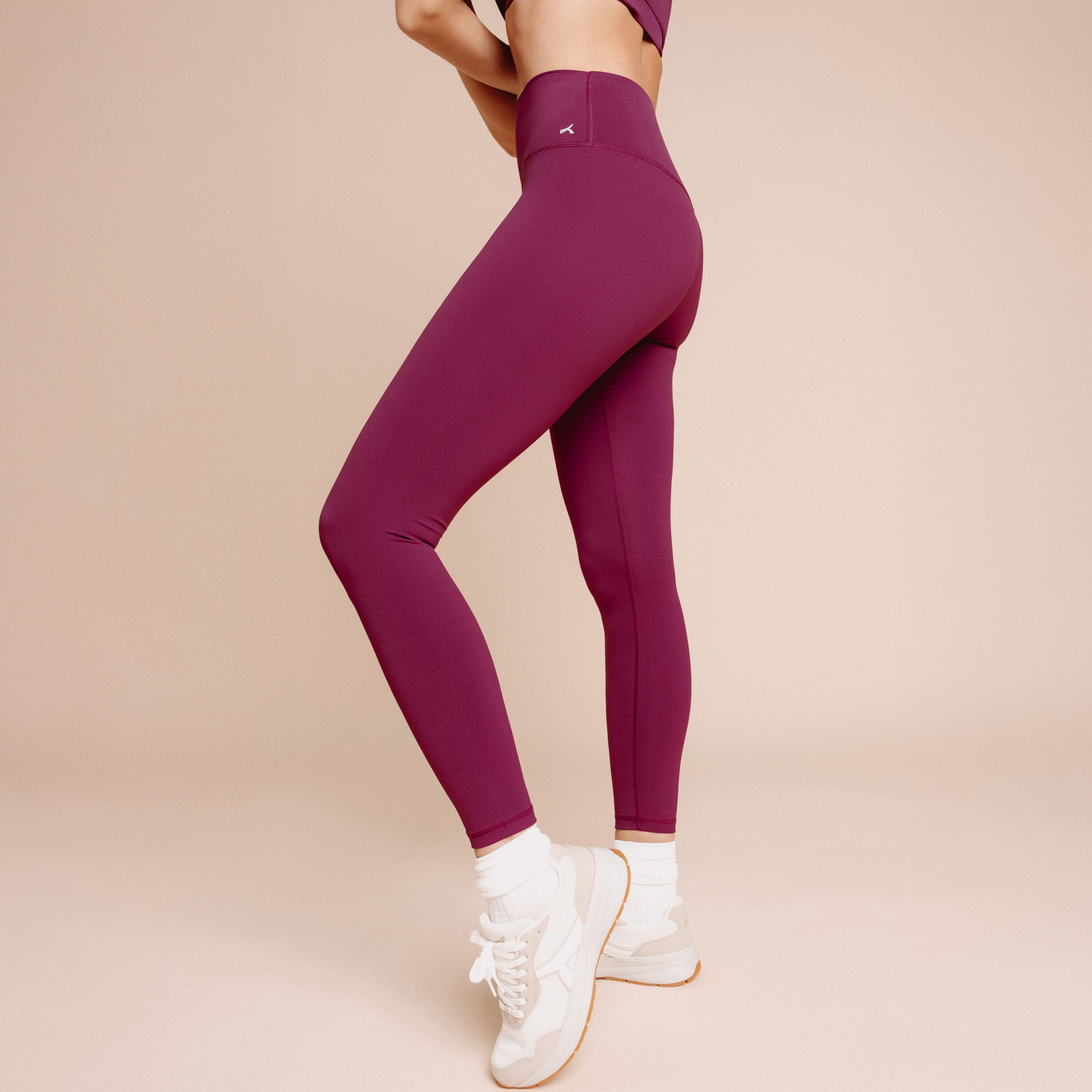Legging de sport gainant taille haute violet foncé femme