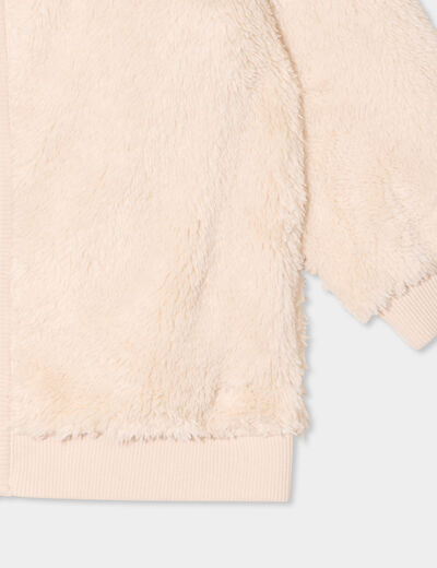 Gilet zippé effet polaire à capuche beige bébé garçon