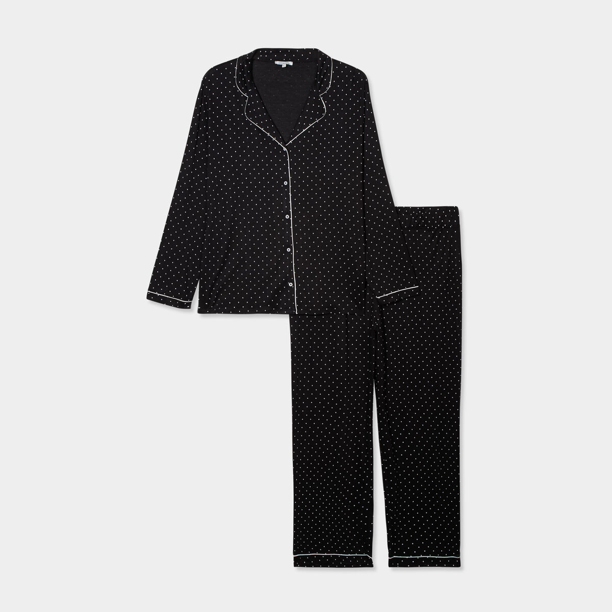 Ensemble pyjama chemise et pantalon noir femme grande taille