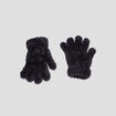 Gants fausse fourrure noir femme