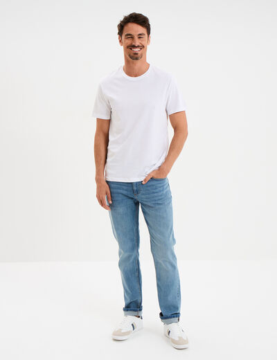 T-shirt en coton manches courtes blanc homme