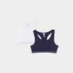 Lot 2 brassières effet côtelé coton bleu marine fille
