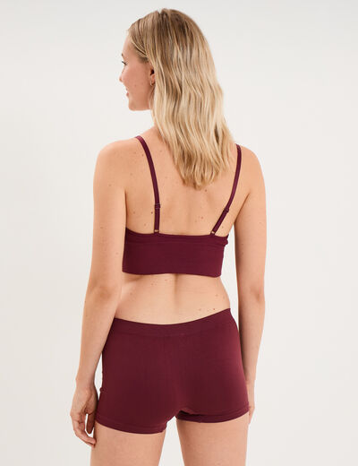 Brassi&egrave;re c&ocirc;tel&eacute;e padd&eacute;e sans armature prune femme