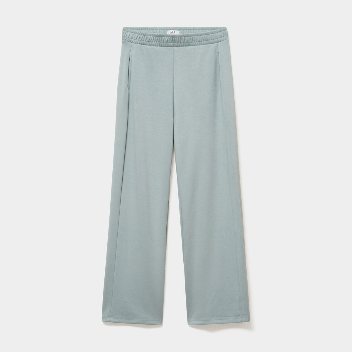 Pantalon de jogging large molletonn&eacute; bleu gris femme