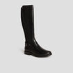 Bottes cavali&egrave;res avec boucles en cuir noir femme