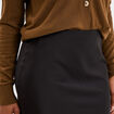 Jupe effet satin midi évasée noir femme