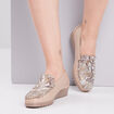 Mocassins en cuir compensés pied large multicolore femme