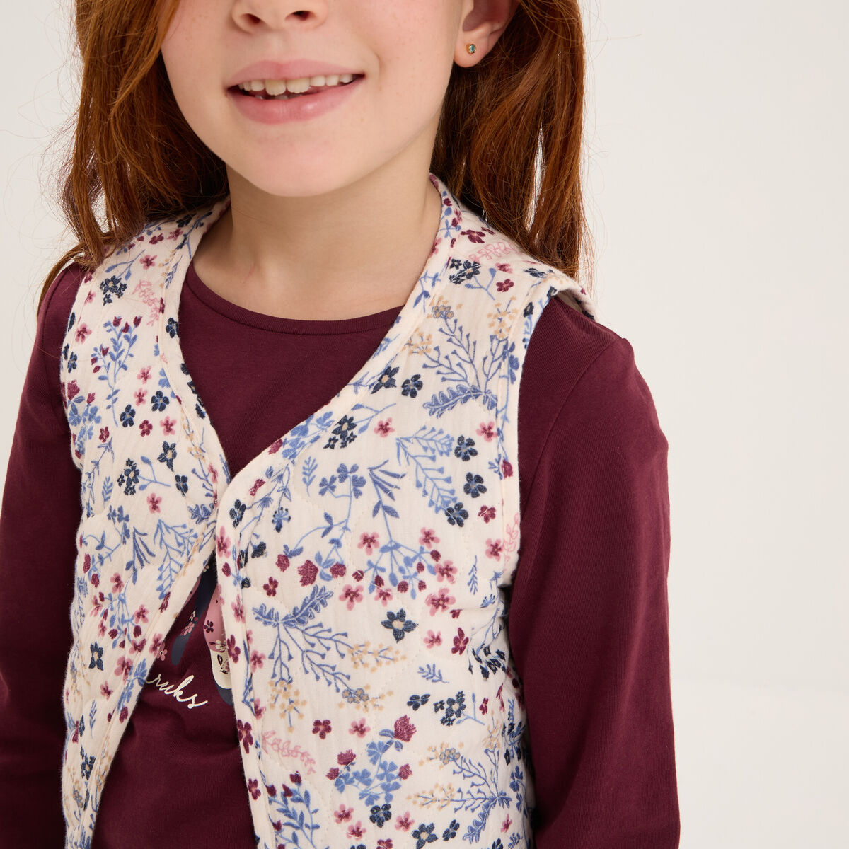 Gilet matelassé sans manches beige fille