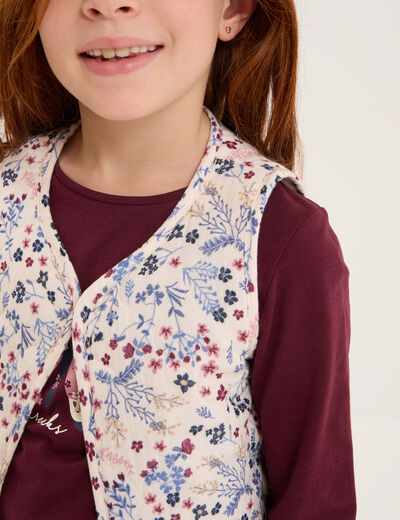 Gilet matelassé sans manches beige fille