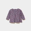 T-shirt manches longues col rond coton bleu marine b&eacute;b&eacute; fille