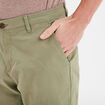 Pantalon chino droit stretch retroussé vert kaki homme