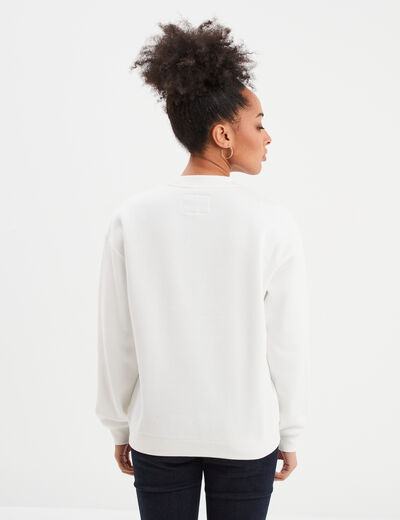 Sweat col rond manches longues Creeks blanc femme