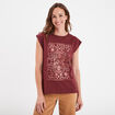 T-shirt col rond manches courtes Creeks bordeaux femme