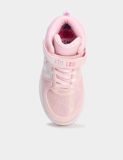 Baskets montantes lumineuses rose fille