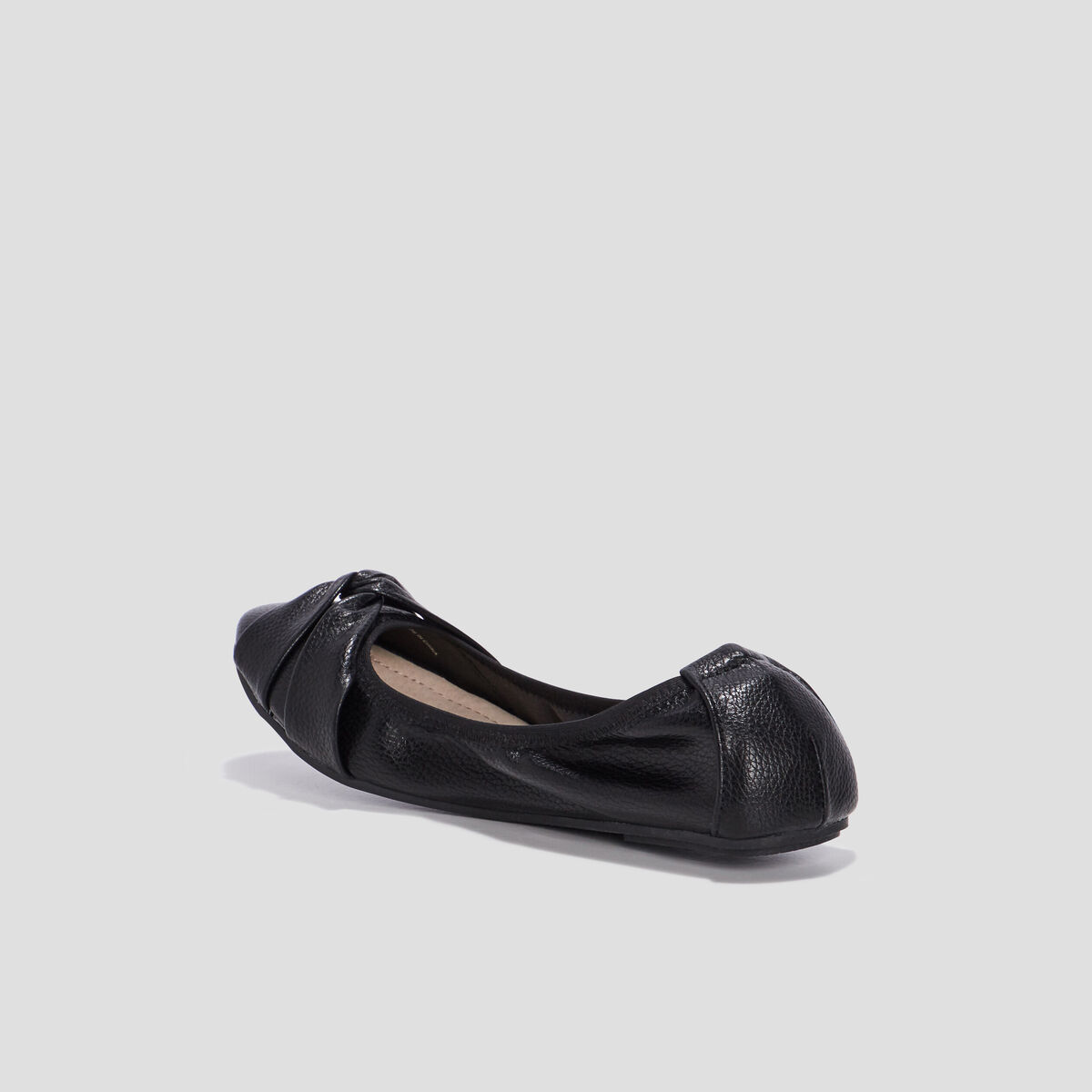 Ballerines d&eacute;tail effet nou&eacute; noir femme