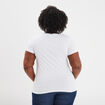 T-shirt manches courtes coton Stitch blanc femme grande taille