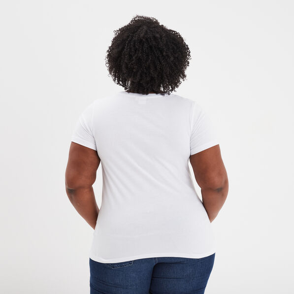 t shirt manches courtes coton stitch blanc femmegt T-shirt manches courtes coton Stitch blanc femme grande taille