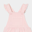Robe salopette &agrave; volants rose clair b&eacute;b&eacute; fille