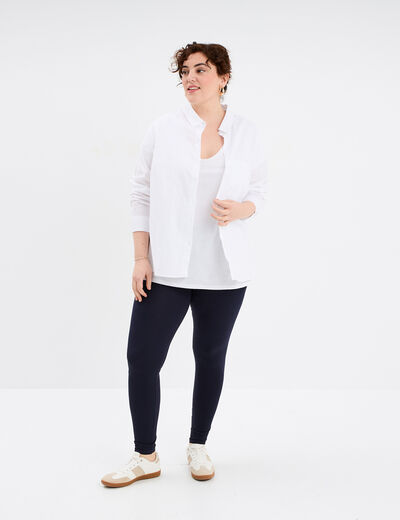 Legging avec taille &eacute;lastiqu&eacute;e bleu marine femme grande taille