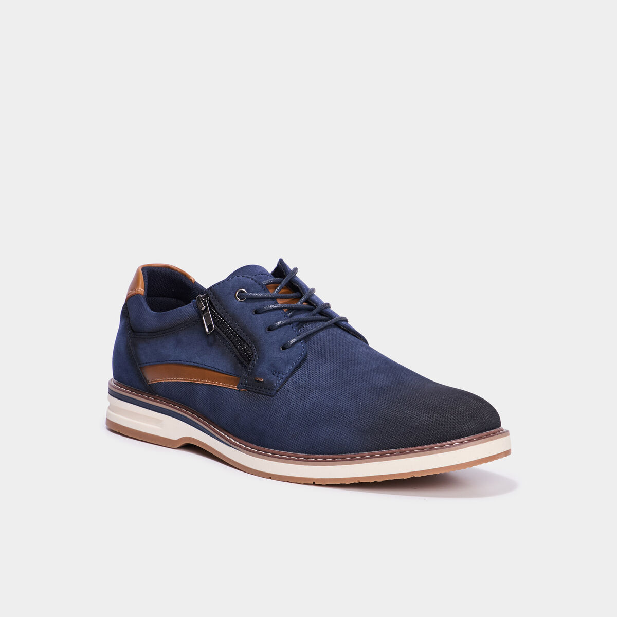 Derbies détails zippés bleu homme