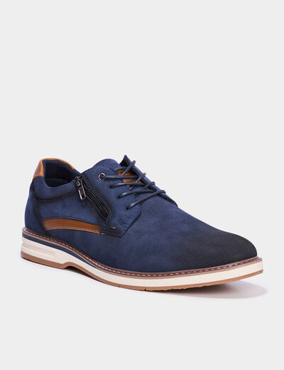 Derbies détails zippés bleu homme