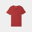 T-shirt manches courtes col tunisien rouge fonc&eacute; homme